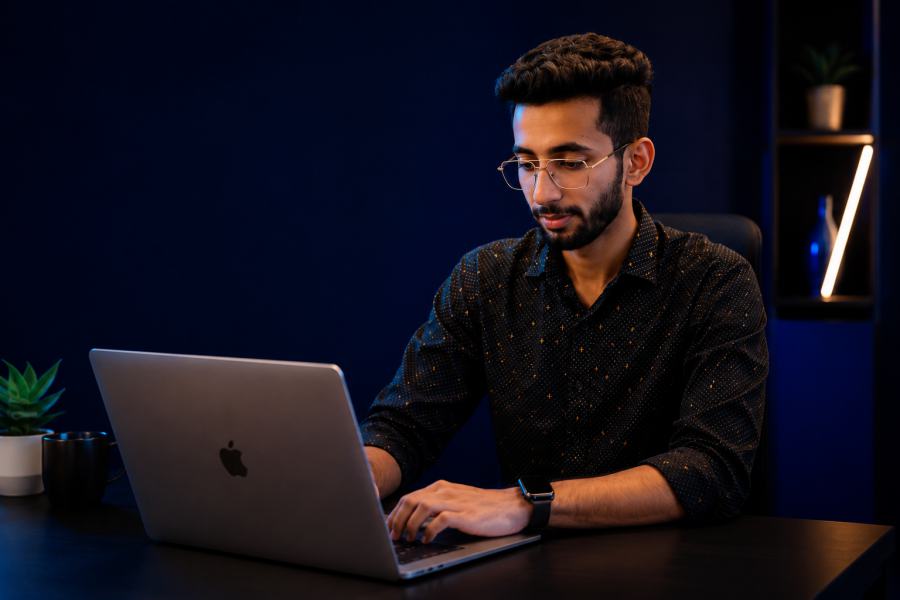 Jatin Gangwani at workspace